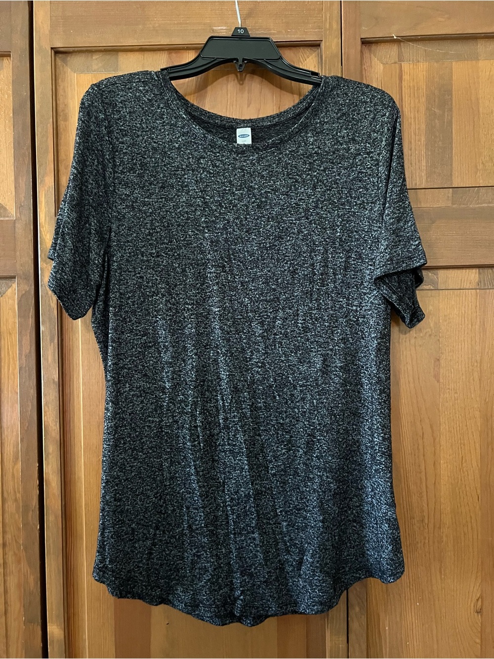 Old Navy Black Heather Short Sleeve Crew Tee